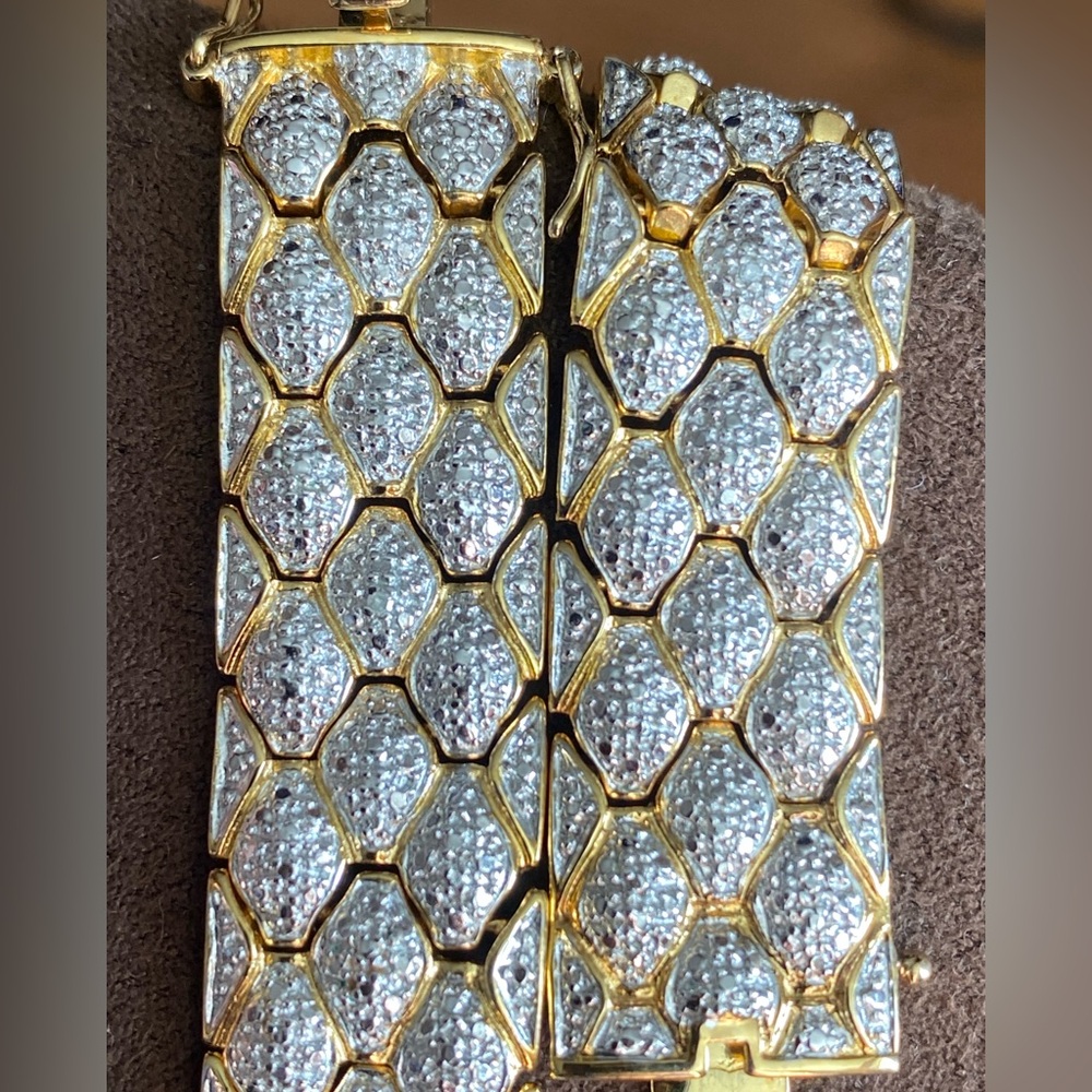 Ross Simons 18k Gold over 925 sterling Silver bracelet with diamonds